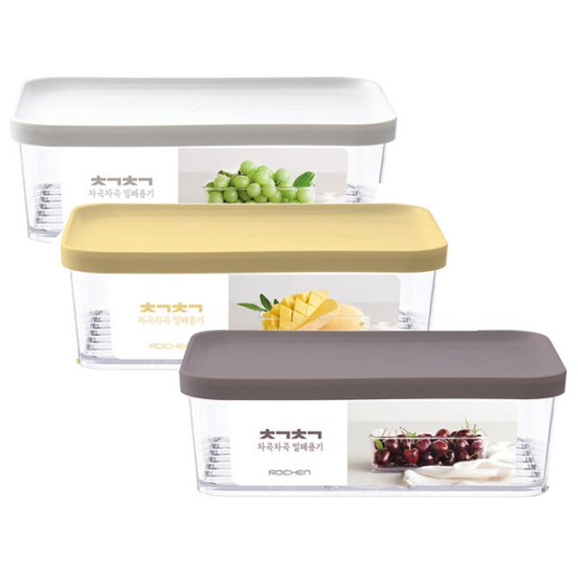 혜명몰 로이첸 차곡차곡 밀폐용기 1000ml 냉동용기 샐러드포장용기 전자렌지용기 냉장고용기 과일통