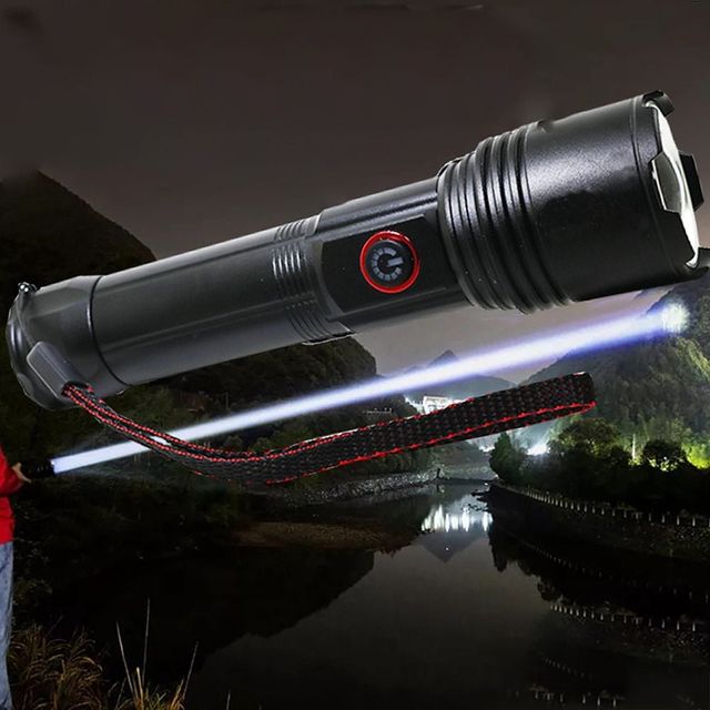 LED 충전 C타입 줌 랜턴 손전등 후레쉬 캠핑 조명 야외 써치라이트