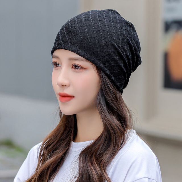 로즈앤 2p세트 헤어두건 비니 멀티스카프 블랙
