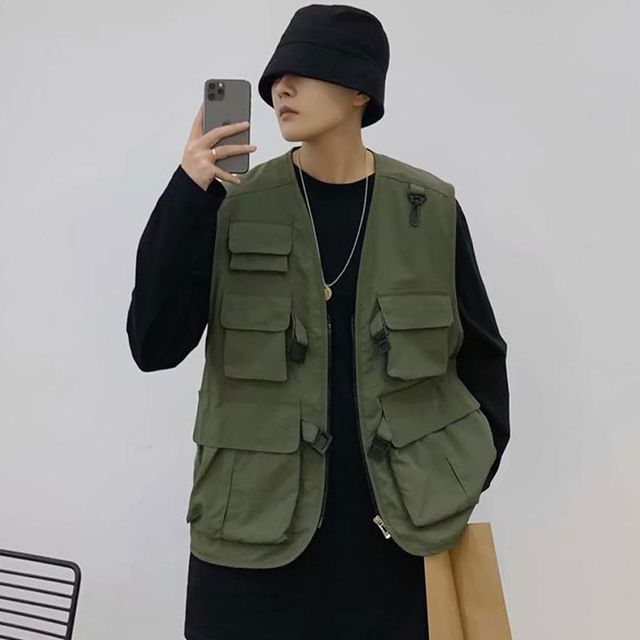 스트릿조끼 루즈핏 포켓조끼 베스트 남자옷 박스조끼