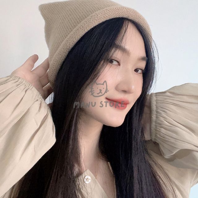 항암치료모자 얇은비니 니트 비니 브라운