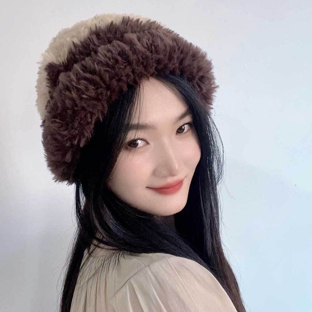 플리스 브라운 비니 포근포근 패션 여성 겨울 모자