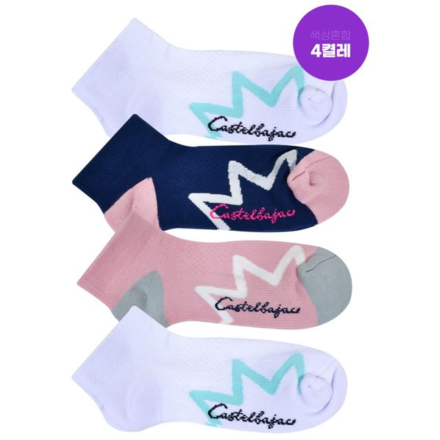 도톰하고 세련된 여성 스니커즈 양말 4족