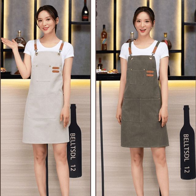 내추럴 캔버스 앞치마 작업용 방수 원단 에이프런