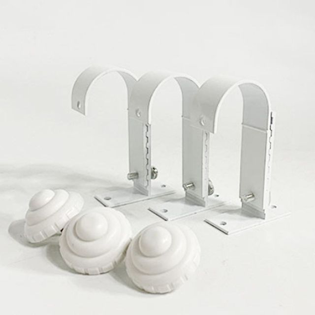 커튼 브라켓 2단 화이트 고리 천정 커튼걸이 고정