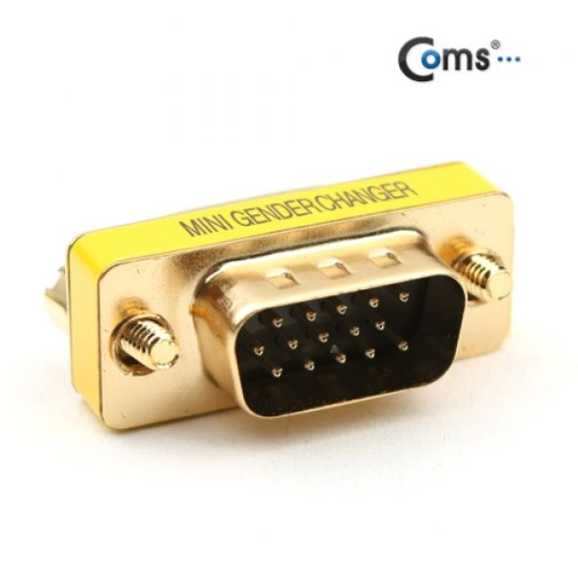 Coms 모니터 젠더15M 15F 3열 GOLD Metal