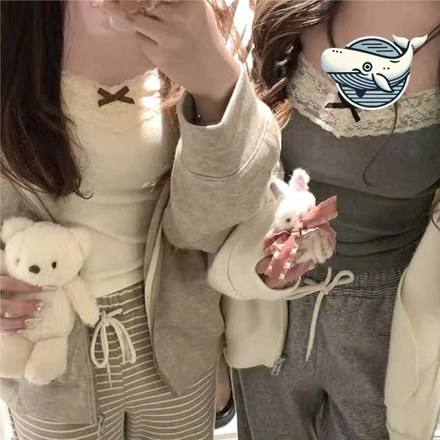 리본 장식 레이어드 나시 아이보리 레이스 캡