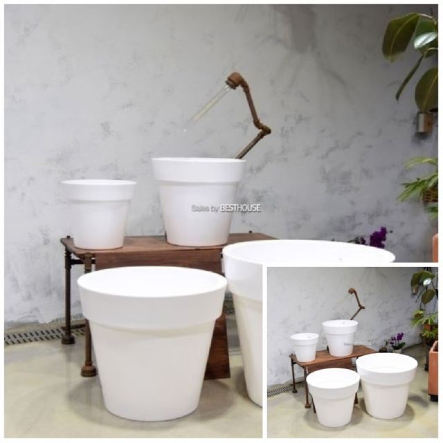 PE 대형 화분 50x43cm, 원형 도로 화분 정원용품