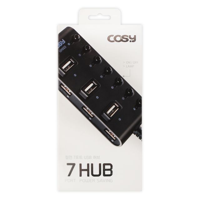 COSY 멀티허브 usb허브 절전 7포트 USB 허브 (블랙)