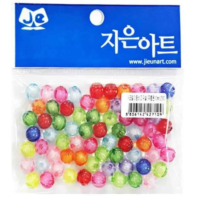 아크릴비즈 주름원 10mm 비즈공예 칼라비즈 컬러비즈 장식비즈