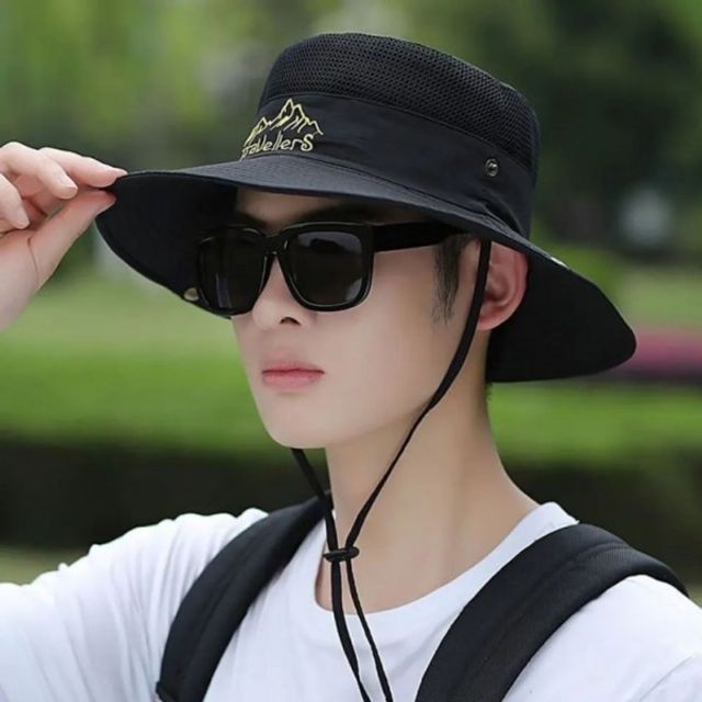 남성용 여름 정글모자, 시원한 메쉬 사파리 모자
