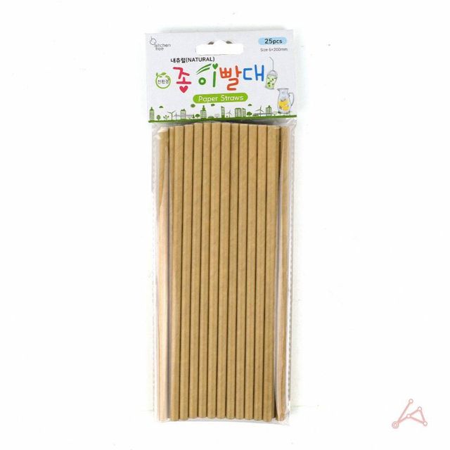 TBZ 일회용 내츄럴 종이빨대 25p 1세트