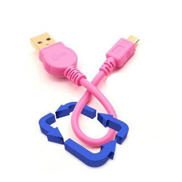 핸드폰 충전기 USB 마이크로 B 변환 케이블 핑크
