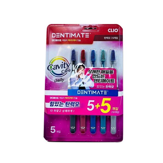 탄력모 데일리 칫솔 5+5입 덴티메이트 캐비티케어