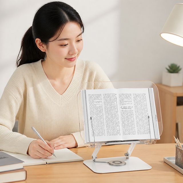 투명 독서대 태블릿 거치대 높이조절 회전 책받침대 학습용 공부용