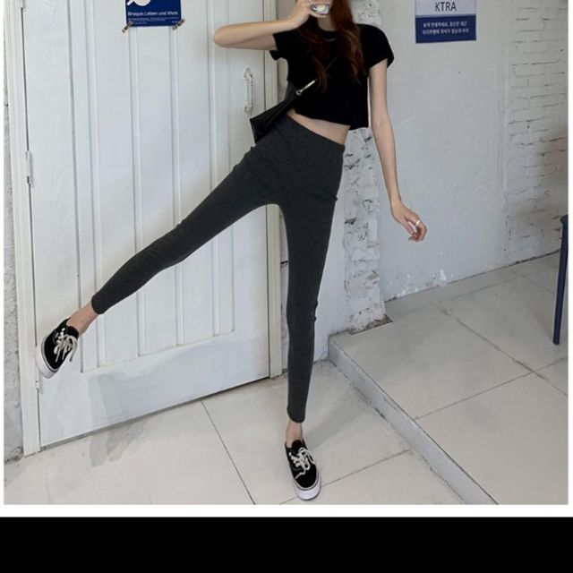 차콜 레깅스 블랙 그레이 기본 이지핏