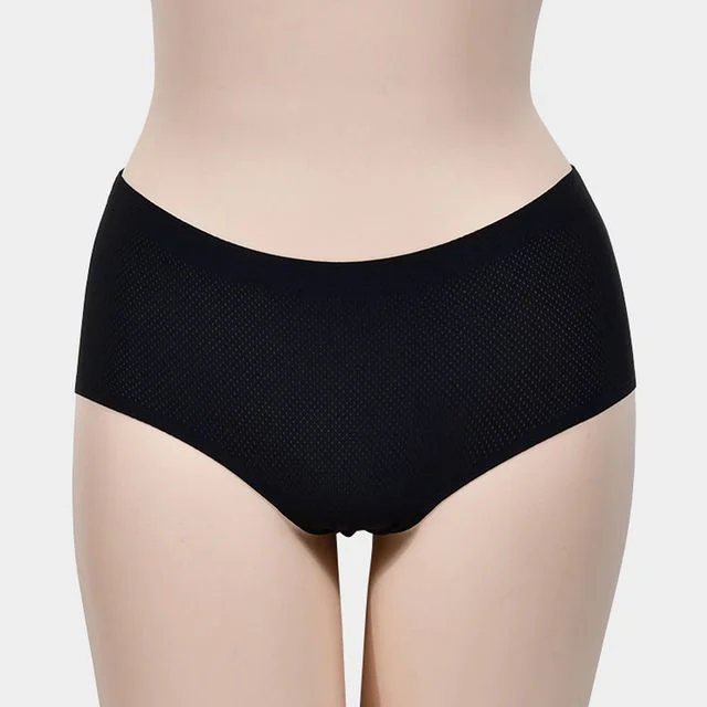 여성 매쉬 패턴 무봉제 햄라인 미디 삼각 팬티 2p