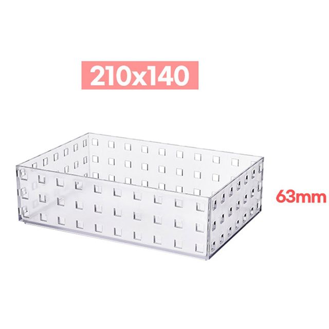 다용도 플라스틱 반투명 사각수납함 210x140 (63mm)