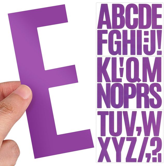 알파벳 컷팅 스티커 퍼플 A-Z 높이 10cm 이니셜 네임
