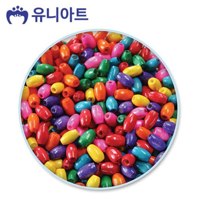 소 1번 나무비즈 유니아트 5000통 타원 모양비즈 공작