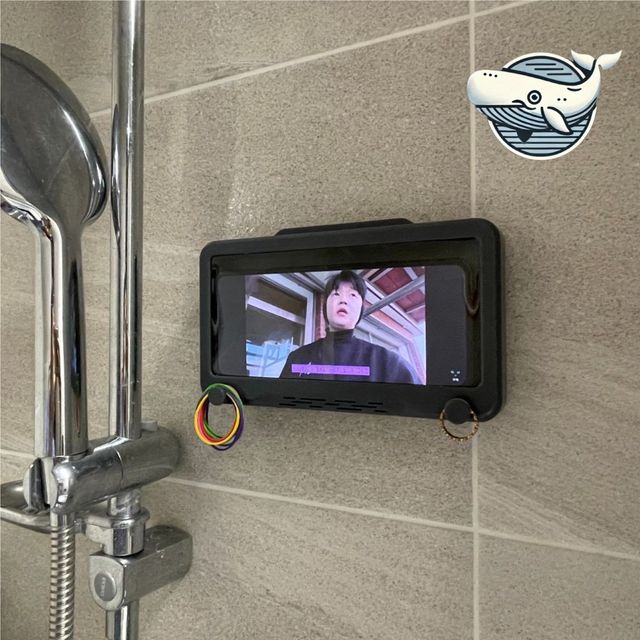 욕실 방수 핸드폰 거치대 회전형 그레이