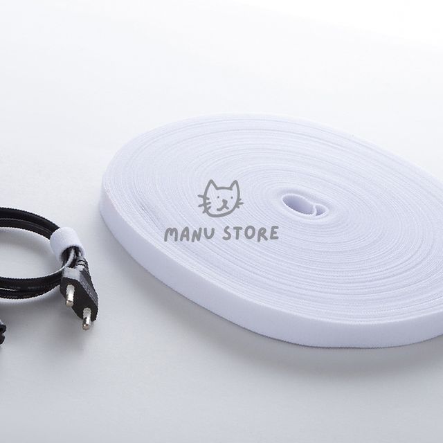 PC선정리 전선고정 50M 탈부착 테이프 케이블타이 폭 15mm 화이트