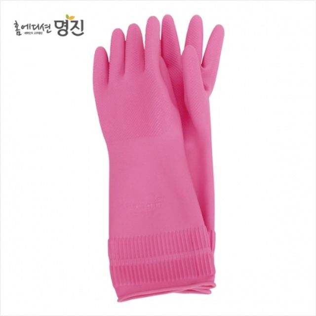황토숯 일반고무장갑 중 21x37cm 핑크