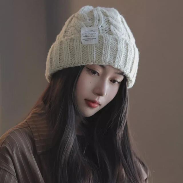 겨울 여성 꽈배기 비니모자 니트 털모자 - 따뜻한 방한 아이템