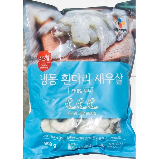 바나메이 새우살 꼬리있음 900g, 흰다리새우 대용량