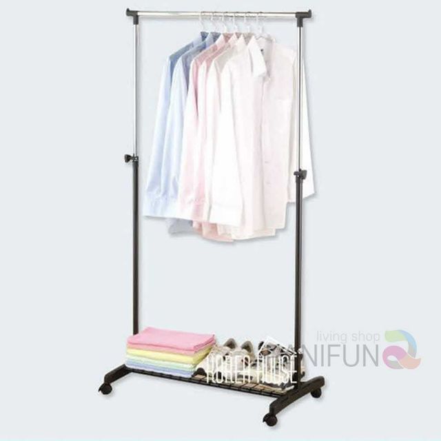 이동식선반 1단행거 이동식선반행거 스틸행거 선반행거 옷정리행거 이동식옷걸이행거