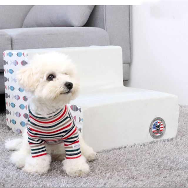 강아지 극세사 계단 2단, 논슬립 펫스텝 컬러그레이