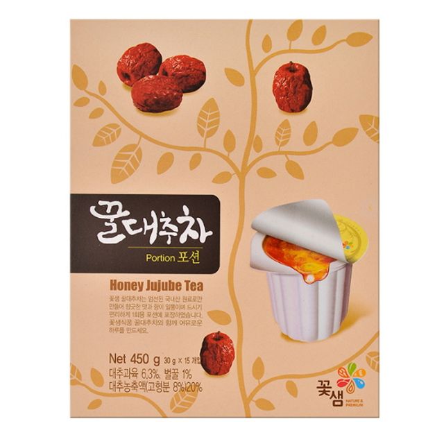 꿀대추차 30gX15T 꽃샘식품 - 달콤한 대추와 꿀의 영양 가득한 건강 차