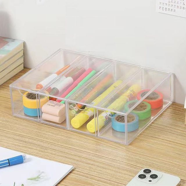 아크릴 브러쉬 정리함 4구 보관 거치대 메이크업 화장품