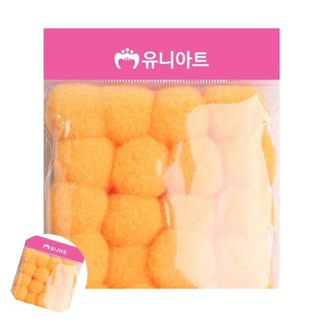솜방울폼폼이털방울 사탕목걸이만들기 퐁퐁 30mm 주황