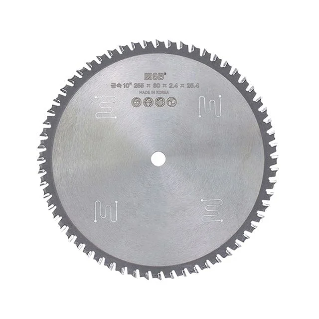 원형톱날 금속 절단용 255mm 60날 2.4mm두께 25.4mm 중심구멍 톱날