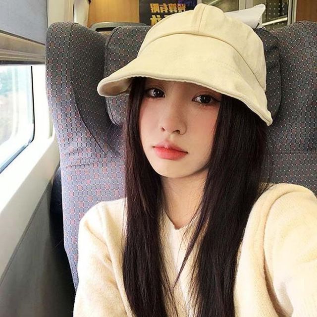 리본 썬캡 베이직 코튼 데일리 여성 무지
