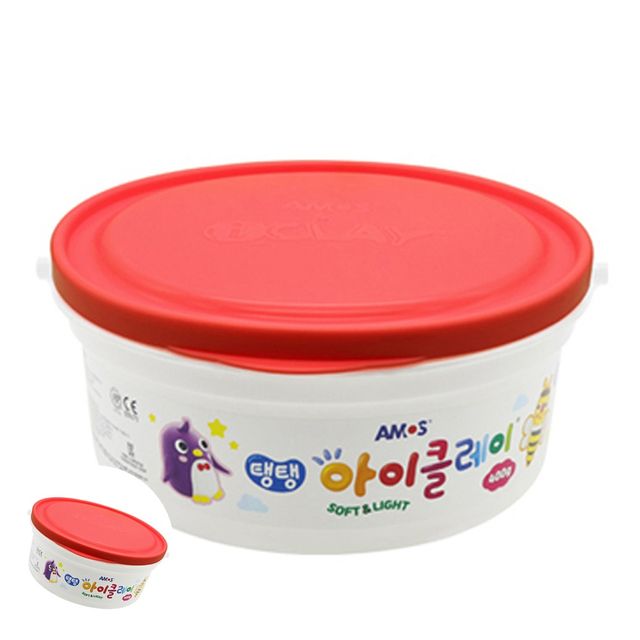 클레이놀이 찰흙놀이 탱탱 아이클레이 대용량 버킷 400g 빨강