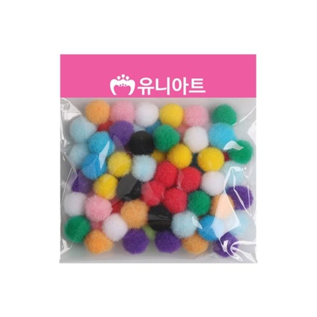 혜명몰 유니아트 1000 퐁퐁 15mm 칼라혼합 - 개 (1개입) 게시판꾸미기 미니방울 크리스마스만들기 솜방울