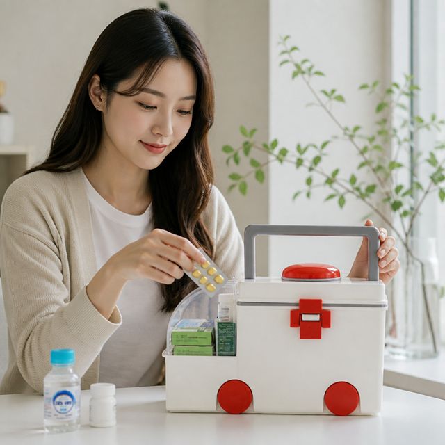 응급처치 보관함 가정용 비상 구급 가방 수납 용품 상자