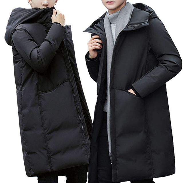 남성 덕다운 롱패딩 점퍼 겨울 후드 오리털 보온 잠바
