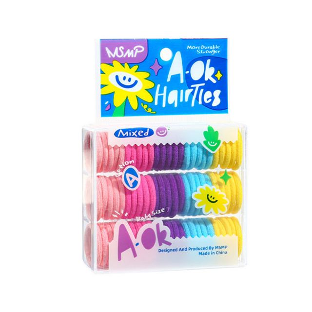 미니 소프트 색상랜덤 머리끈 75PCS