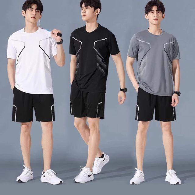 남성 반바지 여름 운동복 반팔 러닝 그레이 헬스복 런닝복 트레이닝복