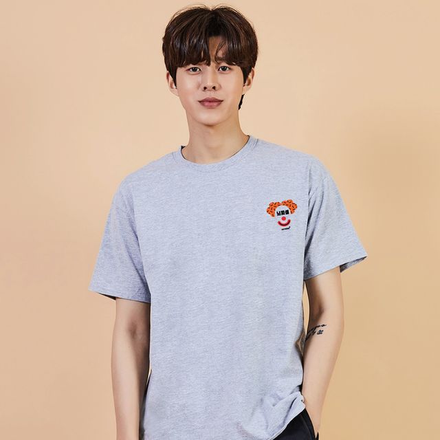 키밍 뇌피셜 반팔 티셔츠, 남성 베이직 롱티셔츠