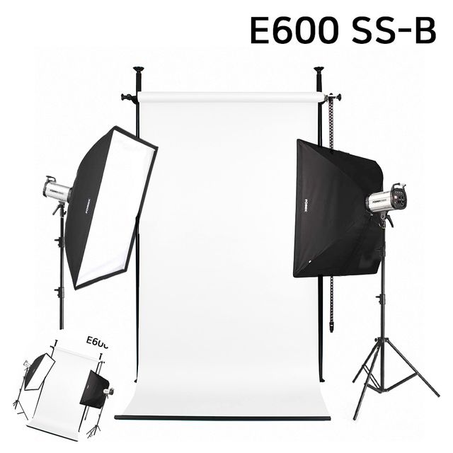 스튜디오조명 쇼핑몰촬영조명 사진조명 스튜디오 촬영 세트 E600 SS-B 고정형 배경시스템 배경지135cm 화이