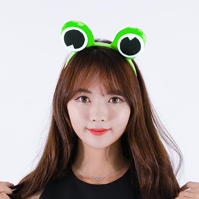라임그린 개구리 파티 머리띠 할로윈 데코용품