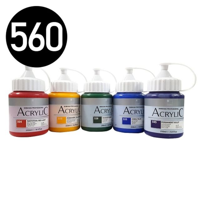 신한 아크릴물감 250ml NO.560 흑색 블랙 1개입