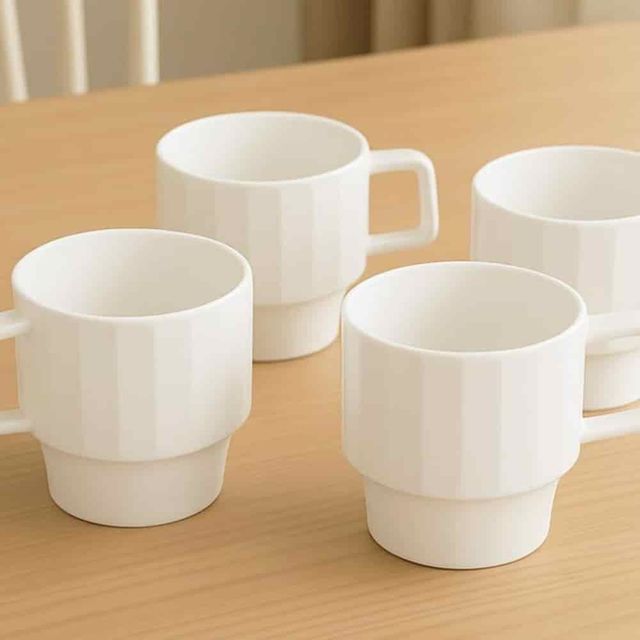 머그컵 350ml 4p 세트, 카페라떼잔 사무실 집들이선물컵