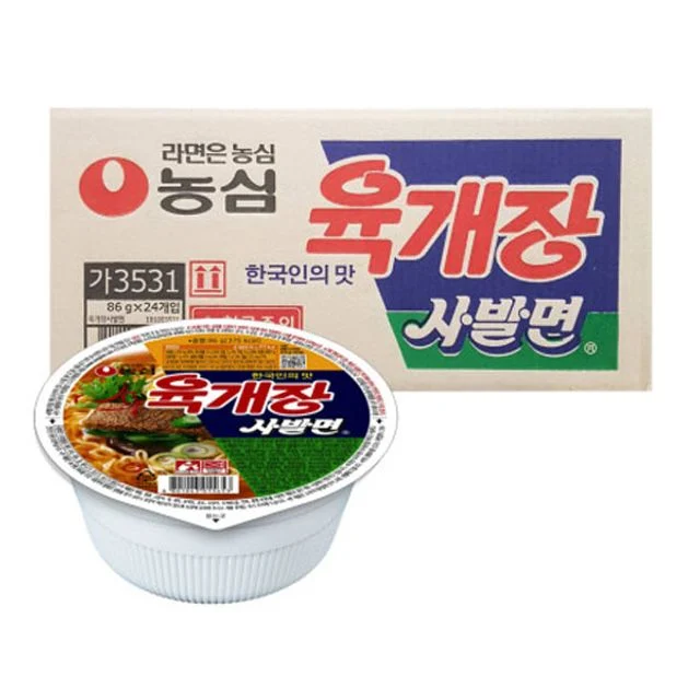 농심 육개장 사발면 86g 24개입 컵라면 세트
