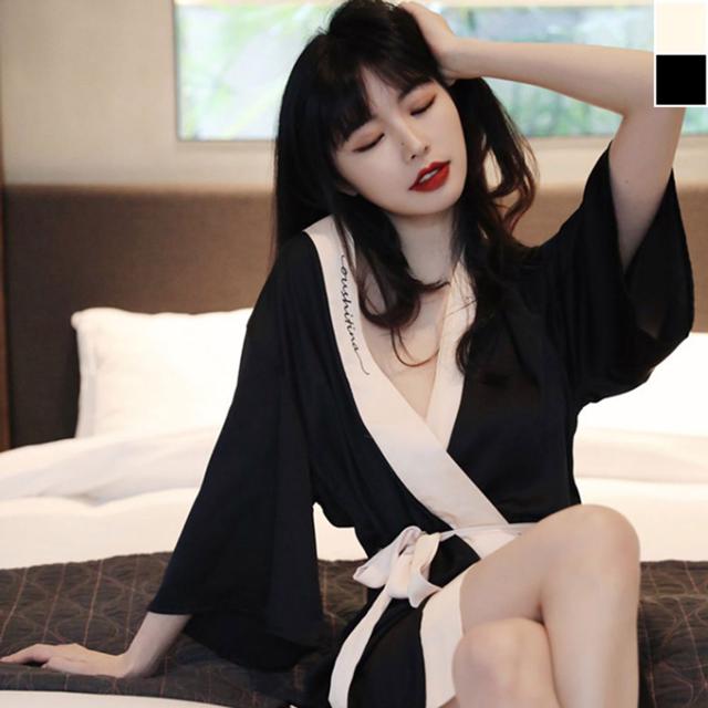 실크 로브 골프 가운 1P 샤워 간편한 홈웨어 잠옷
