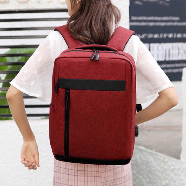 남녀 공용 학생 백팩 USB 충전 포트 캐주얼 책가방